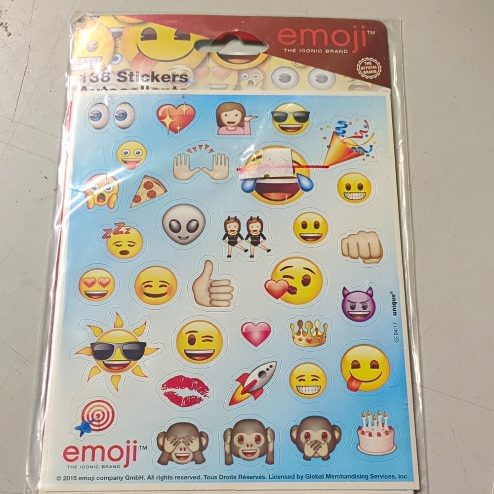 emoji Stickers Sticker Sheet Pack 136 Count Emojis Multicolor SCM 017